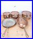 Set-of-5-Vintage-Antique-Helvitia-English-Copper-Brass-Saucepans-Frying-Pans-01-lbx