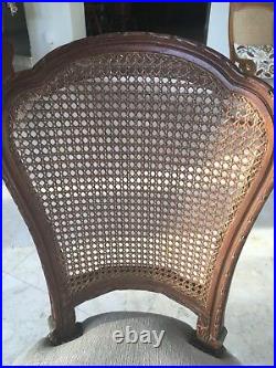 Set of 6 Antique French Louis XVI Style Dining Room Chairs with cane back