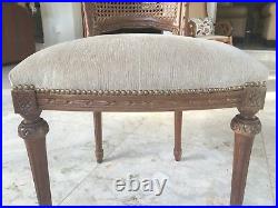 Set of 6 Antique French Louis XVI Style Dining Room Chairs with cane back