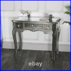 Silver Mirrored Console Dressing Table Shabby Vintage Chic Bedroom Living Room
