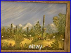 Southwestern Mountain Painting Landscape 12x16 Original Framed 15x19 Vintage