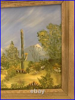 Southwestern Mountain Painting Landscape 12x16 Original Framed 15x19 Vintage