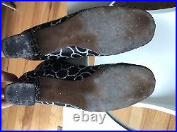 Spectacular Vintage 60s Silver Glitter Go Go Boots Rare Size 10 MOD 1960s
