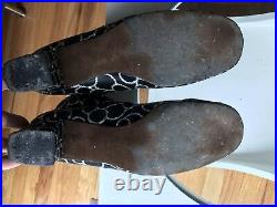 Spectacular Vintage 60s Silver Glitter Go Go Boots Rare Size 10 MOD 1960s