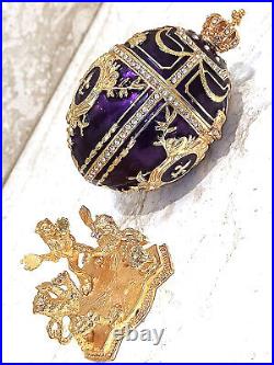Stunning Imperial Russian Antiques Faberge egg Trinket 24kGold