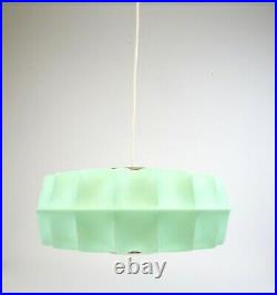 Stunning Rare Original 50s MID Century Vtg Green Cocoon Ceiling Lamp 1950