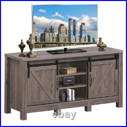 TV Stand Sliding Barn Door Entertainment Center for TV's up to 55 with Storage