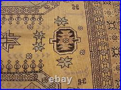Tan beige 7x9 oushak turkish antique area rug