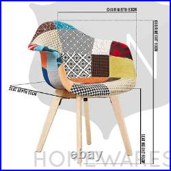 Tulip Patchwork TUB Fabric Armchair Dining Lounge Chair Seat Vintage Retro Home