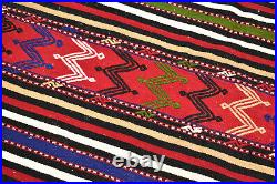 Turkish 4x8 Vintage Kilim Handwoven Cicim Kilim Natural Wool Area Rug 152x250cm
