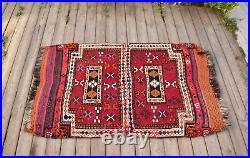Turkish Rug 32''x51'' Handwoven East Anatolian Vintage 2x4 Sumak Carpet 83x130cm