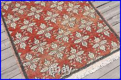 Turkish Rug 39''x71'' Vintage Light Muted Color Oushak Wool Carpet 100x182cm
