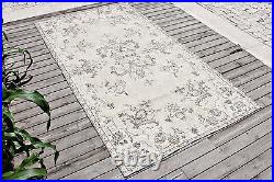 Turkish Rug 45''x83'' Vintage Light Color Wool Primitive Area Carpet 116x212cm