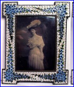 Two Vintage Mosaic Victorian Frames, 7 3/4x6 1/4, 19th Century, Original Photo