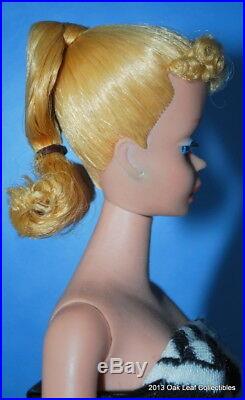 VINTAGE MIB #4 Blond Ponytail Barbie WITH Attached Wrist Tag
