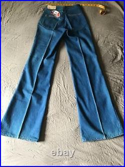 VTG Deadstock NWT 70s Landlubber Sanforized Bell Bottom Wide Leg Jeans 7 25w