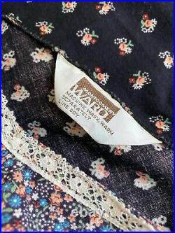 VTG Gunne Sax Style Montgomery Ward Prairie Dress Long Sleeve Flower Buttons