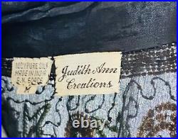 VTG JUDITH ANN CREATIONS Bead Sequin Silk Jacket Kimono 80s Opera Coat Duster M