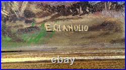 VTG Original oil painting on canvas by E. Glanolio Frame Made In Italy 44x31.5