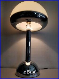 VTG Unusual Style MCM Mid Century Majestic Chrome Table Lamp Mushroom Space 1960