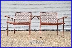 Van Keppel Green Vtg Mid Century Modern Iron Wing Lounge Chair Salterini Woodard