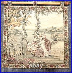 Verdure Aubusson 19th Century Antique Original Hand Woven Wool and Silk Tapestry
