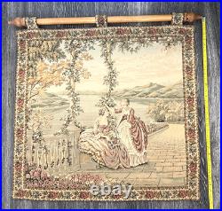 Verdure Aubusson 19th Century Antique Original Hand Woven Wool and Silk Tapestry