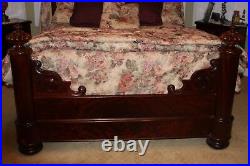 Victorian 1860s antique Mallard half-tester mahogany queen bed
