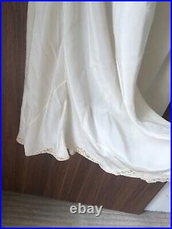 Vintage 1930s 100% Silk And Lace Slip Maxi Dress Bias Cut