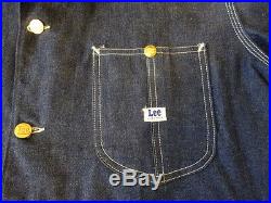 Vintage 1950s Lee 91-J Denim Coverall Jacket 40 Union Made SANFORIZED Deadstock
