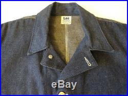 Vintage 1950s Lee 91-J Denim Coverall Jacket 40 Union Made SANFORIZED Deadstock