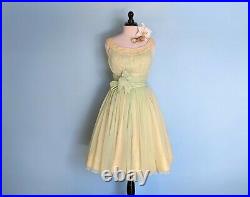 Vintage 1950s Mint Green Prom Dress, Vintage 50s Full Skirt Party Dress