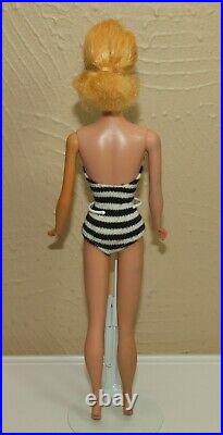 Vintage 1960's BARBIE Blonde PONYTAIL #5 Doll with Swimsuit