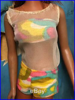 Vintage 1965 Barbie Black Francie Doll W Original Box & Outfit