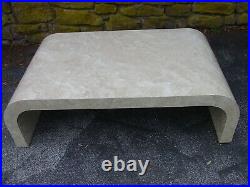 Vintage 1970s/80s Waterfall Faux Marble Laminate 3pc Coffee & End Table Set