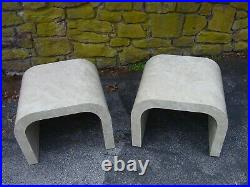 Vintage 1970s/80s Waterfall Faux Marble Laminate 3pc Coffee & End Table Set