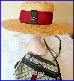 Vintage 1970s Gucci Straw Hat PRICE REDUCED