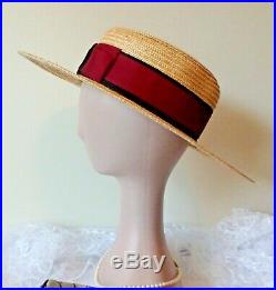 Vintage 1970s Gucci Straw Hat PRICE REDUCED