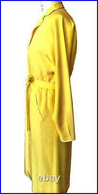 Vintage 1970s Halston Yellow Silk Wrap Dress Mint Condition