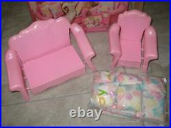 Vintage 1980 90s BARBIE Dollhouse Furniture Bed Bath Table Couch Box Sets USED