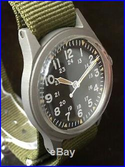 Vintage 1982 Hamilton GG-W-113 Military Pilot Watch Cal 649 Hack 17J +TWO Straps