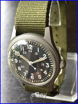 Vintage 1982 Hamilton GG-W-113 Military Pilot Watch Cal 649 Hack 17J +TWO Straps
