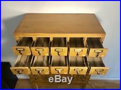 Vintage 35 Drawer Gaylord Oak Stacking Library Card Catalog Cabinet Mid Century
