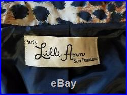 Vintage 60s Lilli Ann Leopard Print Trench Coat S M