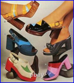 Vintage 70s Platforms Shoes Sandals Hippie Hippy Boho Woodstock