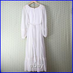Vintage 70s gunne sax white maxi dress sheer gauze lace prairie boho wedding vtg