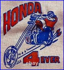 Vintage 80s HONDA MOTORCYCLES Motocross Biker Screen Stars T SHIRT Mens sz S M