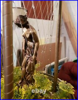 Vintage Antique 1960s Mineral Oil Rain Lamp WORKS Rare Nude Greek Goddess MJW