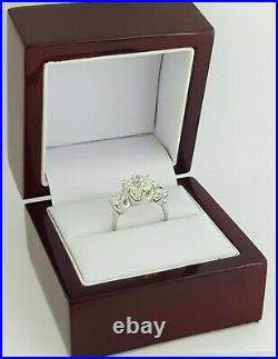 Vintage Antique 4.1ct White Gold Old European Cut Three 3 Stone Diamond Ring GIA