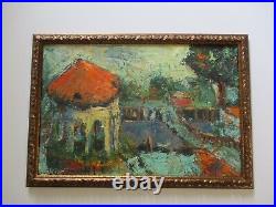 Vintage Antique American Impressionism Painting Regionalism Chunky Oil Historic